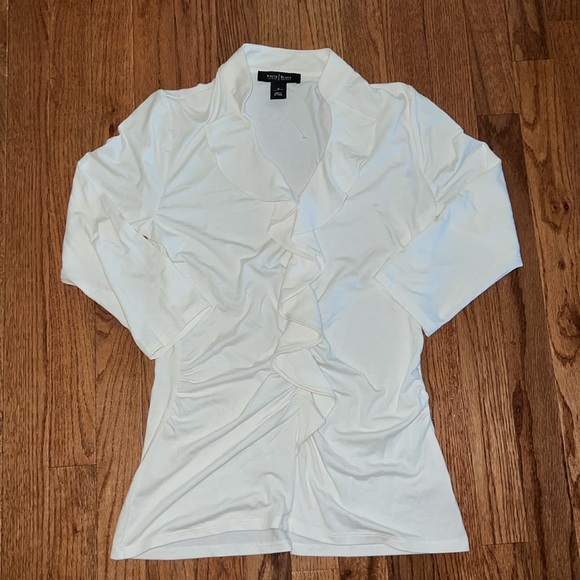 White House Black Market Tops - White House Black Market Quarter Sleeve White Blouse Women’s Size Small
